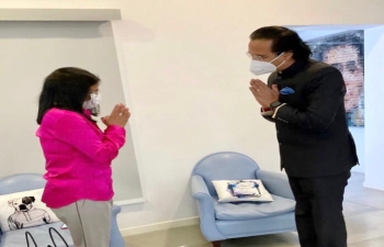 Executive Vice President H.E. Delcy Rodriguez invited Ambassador Abhishek Singh for a meeting to discuss bilateral issues including cooperation in pharmaceutical sector and vaccine 